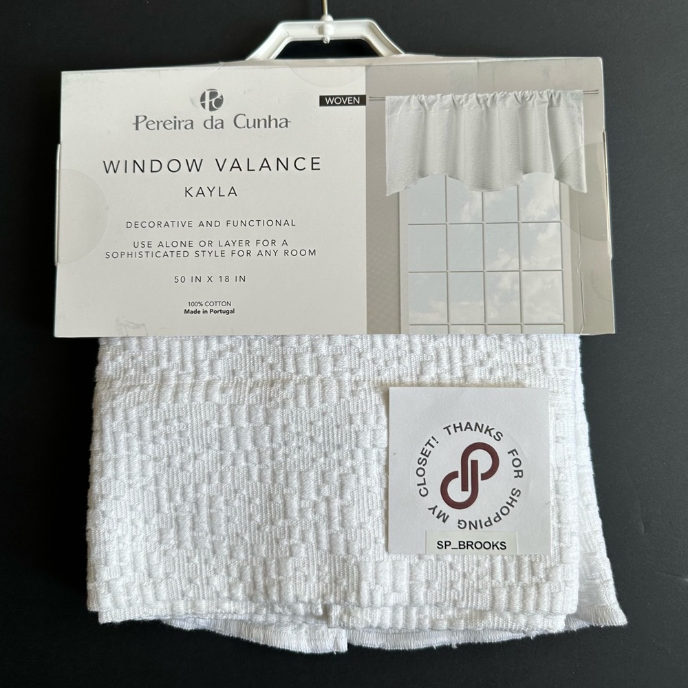 🎁 Pereira da Cunha Kayla Window Valance - 100% Cotton - 50” x 18”